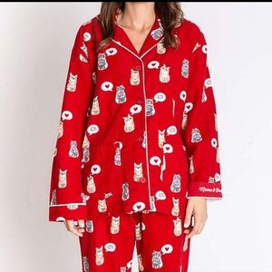 PJ Salvage Red Flannel Cat Pajamas